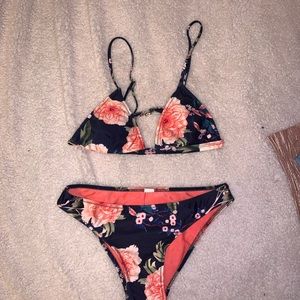 Floral and Navy Bikini